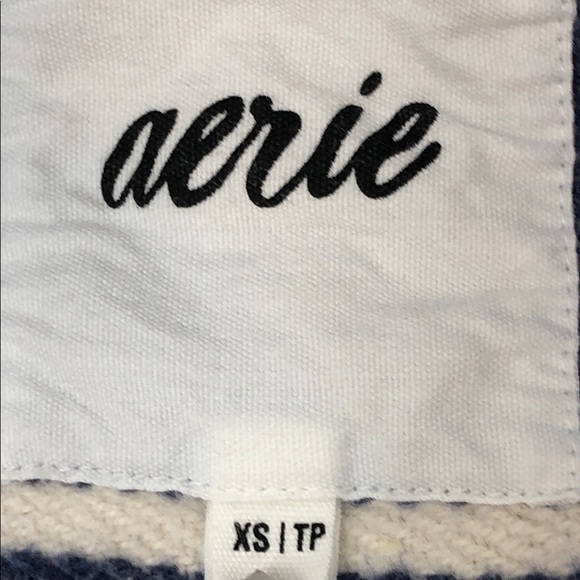 Aerie Striped Shacket Button Up Long Sleeve Flannel Yellow Blue Oversized XS - Picture 2 of 16